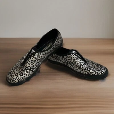 Keds Sneaker Metallic Y2K Leopard Animal Print Bling Womens 7.5 Black Silver - Image 1 of 4