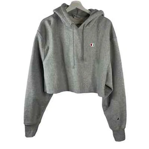 Champion Women Hoodie Reverse Weave Cropped Cut Off WL659 549302 Gray Small -S - Picture 1 of 4