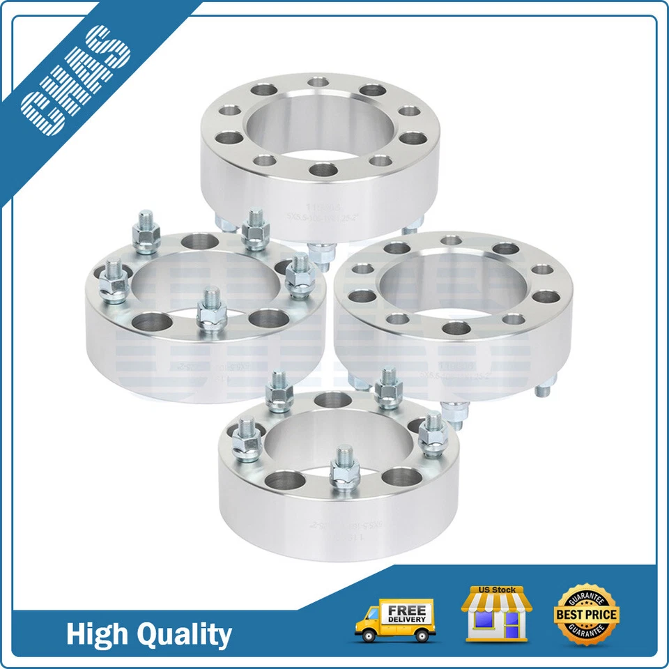 (4) 5x5.5 Wheel Spacers 2" inch M12x1.25 For Chevy Tracker Suzuki Grand Vitara - Image 1 of 4