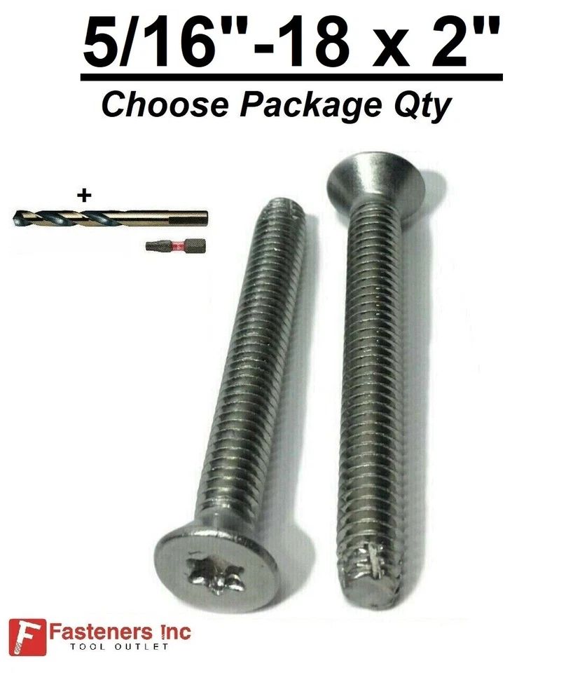 5/16-18 x 2" Stainless Steel Self Threading Type "F" Screws Torx Star Drive - Image 1 of 1