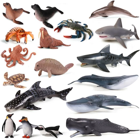 Ocean Animal Zoo Shark Whale Fsih Turtle Octopus Figure Collector Toy Model Gift Cover