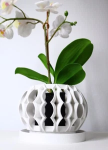 Unique 3D Printed Orchid Pot Custom Design with Drainage for Healthy Plants - Picture 1 of 5