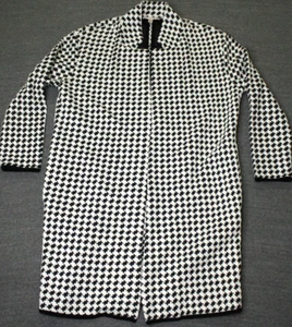 Philosophy Anthropologie Women's M Open Front Cardigan White Black Houndstooth - Picture 1 of 14