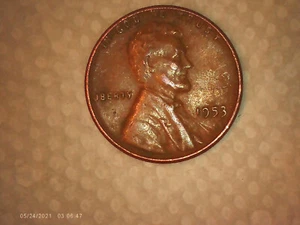 1953-P Lincoln Wheat Penny: Die chip on the EAR & thick B + other errors (!) - Picture 1 of 8