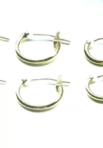 Pendientes de aro pequeños de oro de 14 quilates de 1 mm x 12 mm - caja de regalo - ¡ENVÍO GRATUITO! - Imagen 1 de 3