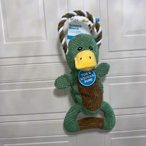 Charming Pet Scrunch Bunch Duck Interactive Plush Squeaky Dog One-Size, 16” - Picture 1 of 5