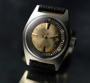 AQUASTAR AUTOMATIC 2369 AQUASTARLET VINTAGE LADY DIVER WATCH 30MM TROPICAL DIAL - Imagen 1 de 24
