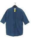 Monki Women's Midi Dress Xs Blue 100% Cotton Shirt Dress