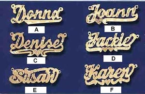 PERSONALIZED SINGLE 14K GOLD PLATED ANY NAME ANY STYLE PLATE NECKLACE FREE CHAIN - Picture 1 of 1