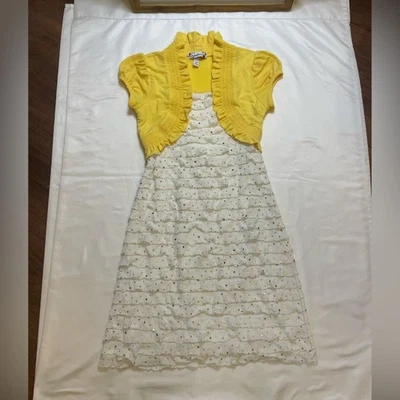 Girls Spechless size 10 yellow and white dress - Image 1 of 4