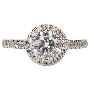 1.65 Carat Round Shape D/VVS1 Women's Ring In Solid 14KT White Gold - Picture 1 of 10