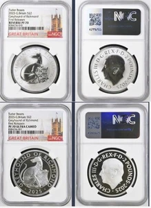 2025 UK TUDOR BEASTS GREYHOUND PROOF/REF PROOF SET PF70 FIRST RELEASES - Picture 1 of 3