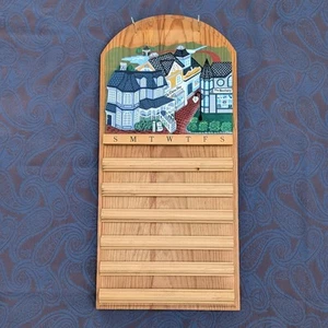 Vintage Volkskunst Ewiger Holzfliesen Kalender The Pine Connection UNVOLLSTÄNDIG - Bild 1 von 24