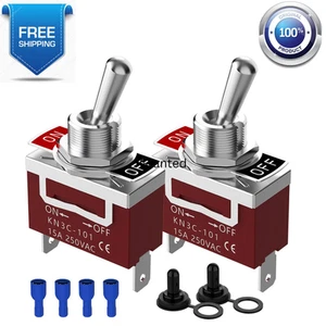 Toggle Switch 12V 30A Heavy Duty ON/Off 2Pin SPST Waterproof Toggle Switch 2Pack - Picture 1 of 7
