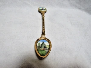 Vintage Mockba Moscow Enamel Souvenir Spoon Tsar Bell 5-1/4” Gilded - Picture 1 of 6