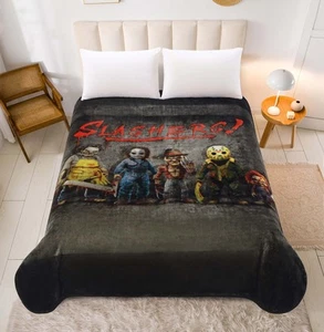 Plush Queen Size Horror Blanket - Extremely Soft - SLASHERS - Picture 1 of 1