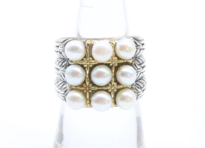 Anillo Konstantino Thalia Perla Rejilla Anillo Esterlina y Oro Amarillo 18k Foto 1 de 4