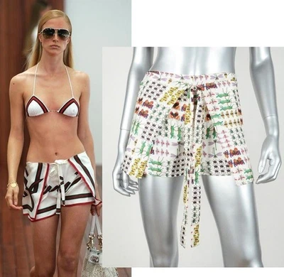 GUCCI SHORTS SIGNATURE BUTTERFLIES BUGS PRINT SILK ONE SIZE FITS ALL - Image 1 of 4