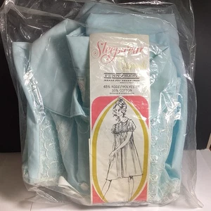 CAMICIA DA NOTTE VINTAGE NOS PENNEYS PENN-PREST PIGIAMA DI GAYMODE TAGLIA LG LT BLU SENZA FERRO - Foto 1 di 12