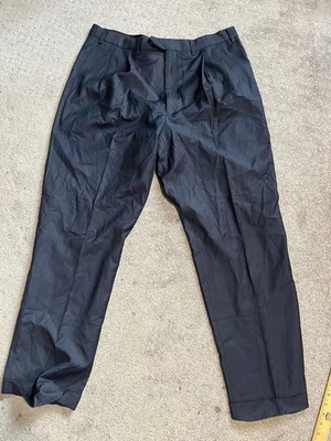 Calça social Lauren RALPH LAUREN lã elástica plissada 38x32 azul marinho - Imagem 1 de 4