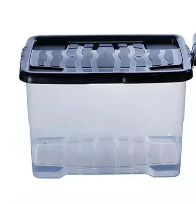Strata Curve 1 x 42L Plastic Storage Box Clear Home Organizer Container with Lid - Image 1 of 4