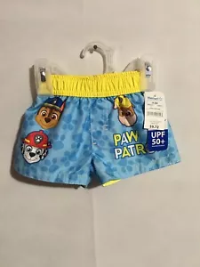 Paw Patrol Infant Boys Blue Puppy Paw Print Swim Trunks Dog Board Shorts - Picture 1 of 6