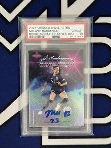 MELANIE BARCENAS 2023 PARKSIDE NWSL RC ROOKIE RETRO BLUE AUTO #41/89 PSA 10 - Picture 1 of 2