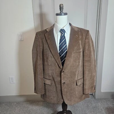 Alan Flusser Corduroy Men's Suit Blazer Sport Coat 48R Brown - EUC - Image 1 of 4