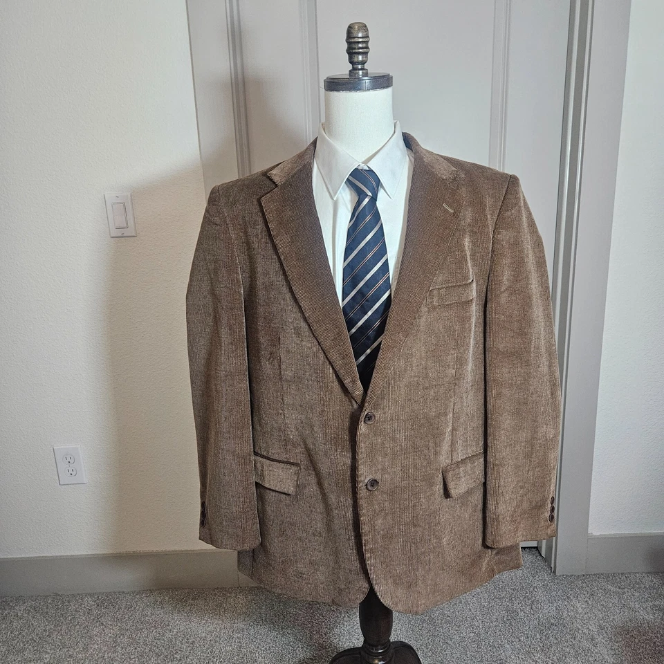 Traje Blazer Abrigo Deportivo Alan River Pana Para Hombre 48R Marrón - Usado en Excelente Condición Foto 1 de 4