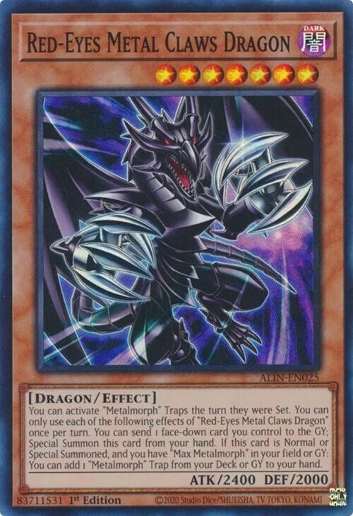 Red-Eyes Metal Claws Dragon (ALIN-EN025) - Super Rare - 1st Edition - Image 1 of 1