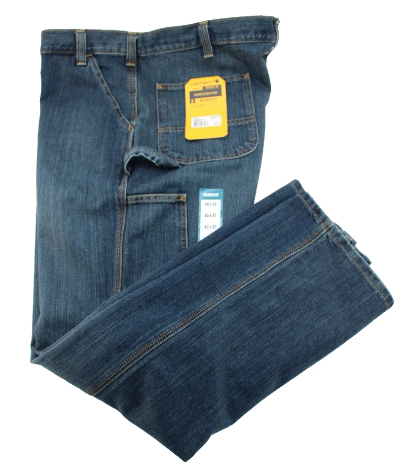 Carhartt Relaxed Fit Utility Jean Medium Blue Mens Size 40x32 BD3327-M