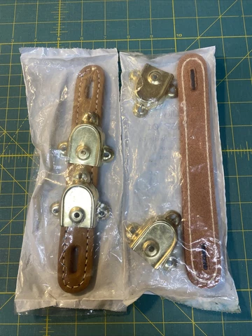 Strap Trunk Handles 2 leather straps,  Metal end caps Lee Valley Cover