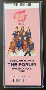 2022 TWICE World Tour Commemorative Replica Ticket Stub The FORUM 2/15 concert - Picture 1 of 2