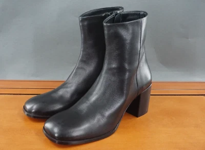 Bruno Magli Etna Women's 38.5 / 8.5 Shoes Black Leather Pull On Zip Ankle Boots - Image 1 of 4