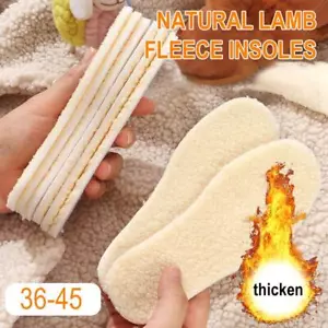 Sheepskin Insoles Soft Warm Winter Thick Inner Soles G4A5 Sheep Shoes Wool V8K9 - Picture 1 of 13