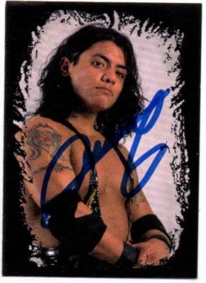 Tarjeta coleccionable de lucha libre firmada por Juventud Guerrera WCW 1999 #47 Panini Foto 1 de 4