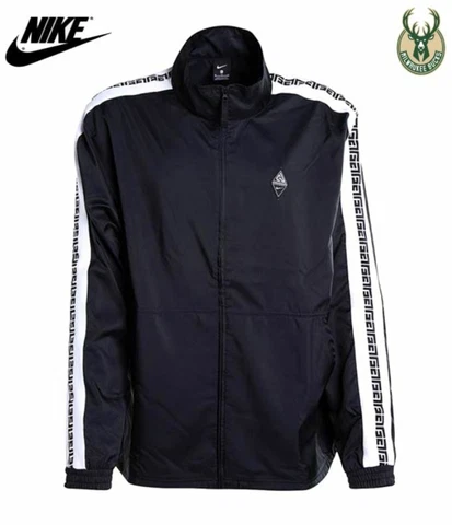 Nike Giannis Greek Freak Logo Track Jacket Full Zip Bucks Basketball XL Black Cover