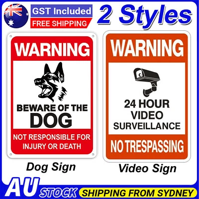 Metal Warning Sign Video Camera Beware of Dog Guard Signs Home 200x300 mm - image 1 of 4