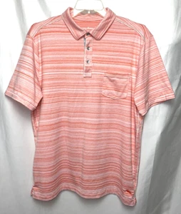 Camisa Polo Tommy Bahama ISLAND ZONE Para Hombre Talla L Naranja Rayas Tinte Espacial B5*B - Imagen 1 de 6