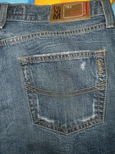 087 COLINS JEANS vita bassa semi svasata 33x34 design denim invecchiato sbiadito - Foto 1 di 1