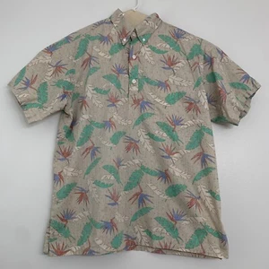 Vintage Hawaiian Ivy Men's XL Hawaiiian Shirt Pullover 3 Button Palm Frond USA - Picture 1 of 4
