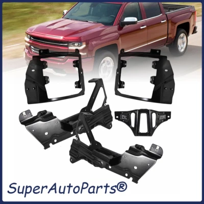 For 2016-2018 Chevrolet Silverado 1500 Front Bumper Support & Mount Bracket Set Foto 1 de 4
