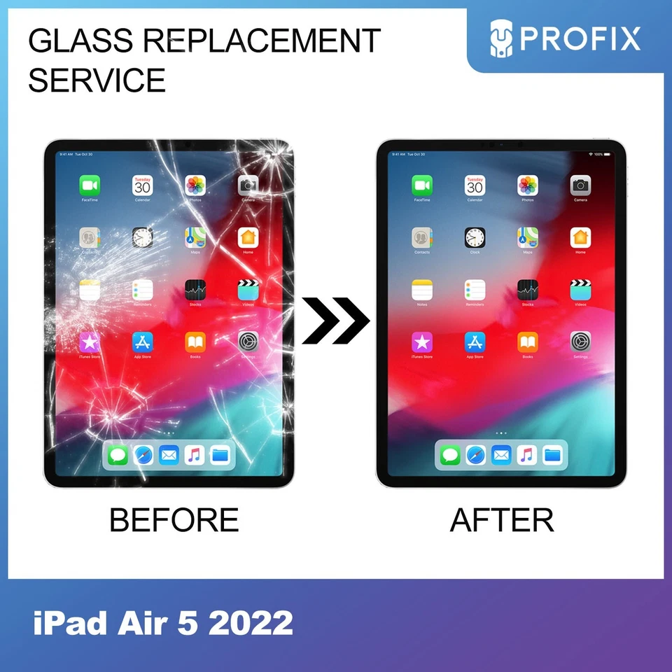 iPad AIR 5 2022 Cracked Screen Front Glass Replacement REPAIR SERVICE - Image 1 of 1