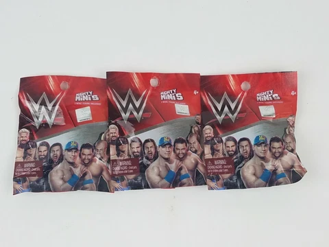 WWE Wrestling Mighty Mini's Series 1 Mystery Figure Packs BLIND BAGS lot of 3 Cover
