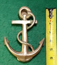 Vtg PENCO Nautical, Solid Brass Anchor, W/ Rope Design Door Knocker, "Navy"