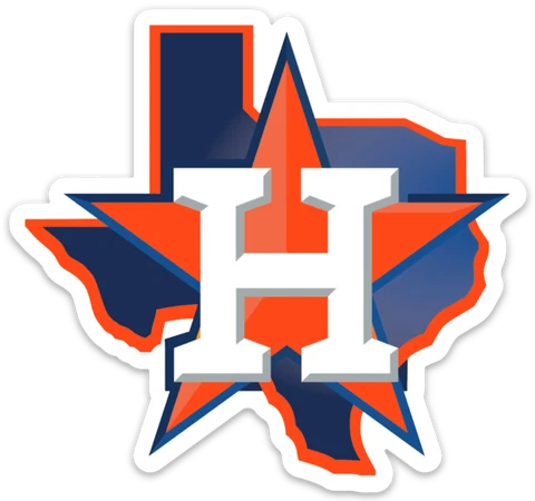 Houston Astros H Monogram logo type State of Texas Shaped Die-cut MAGNET Cover