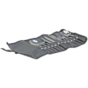 Vango Family Cutlery Set - 12 Piece Stainless Steel Cutlery Set in a Canvas Roll - Picture 1 of 2