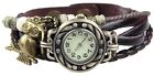 SOWA Quartz Fashion Splot Wrap wokół skórzanej bransoletki Damski zegarek na rękę