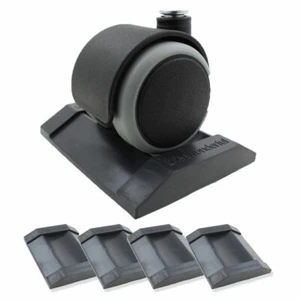Furniture Wheel Castor Cups - Non-Slip Rubber - 4 Pcs - Stop Beds From Rolling - Picture 1 of 7