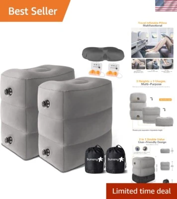 儿童充气脚凳枕头-便携式汽车、火车和家庭舒适 — 第 1/4 张图片